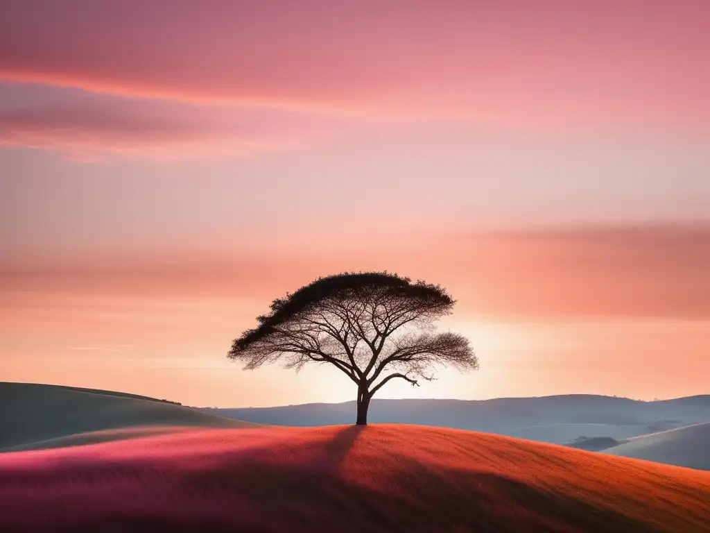 Paisaje sereno al amanecer; beneficios de la gratitud en el trabajo