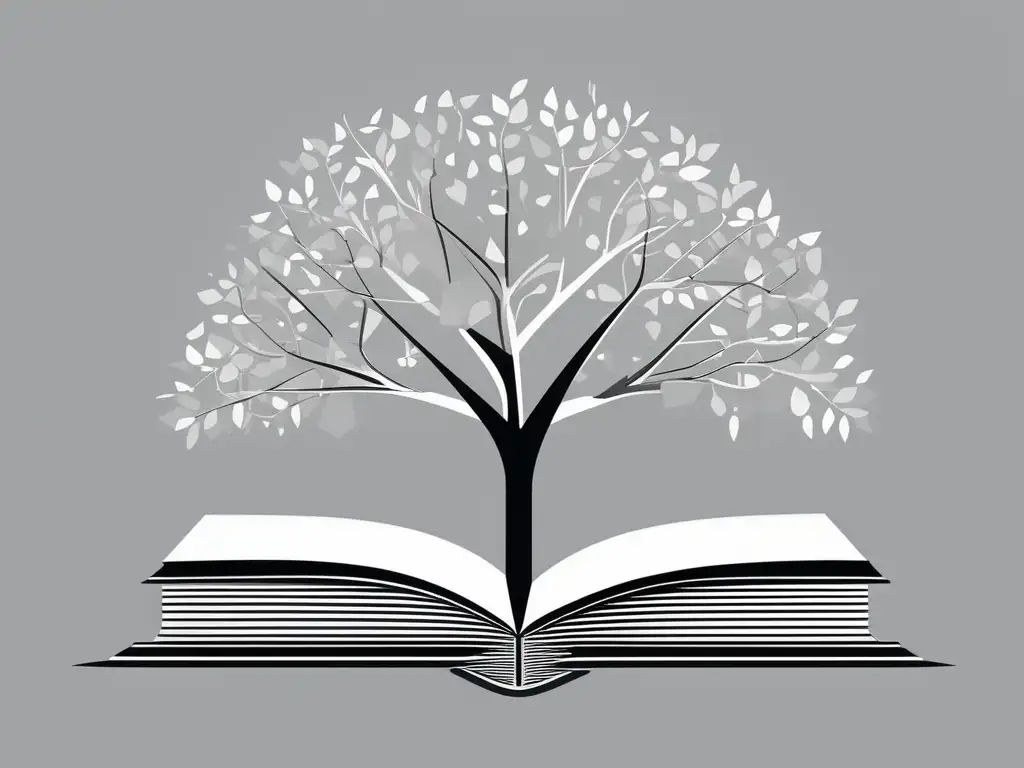 Árbol creciendo de un libro: Importancia habilidades blandas sostenibilidad