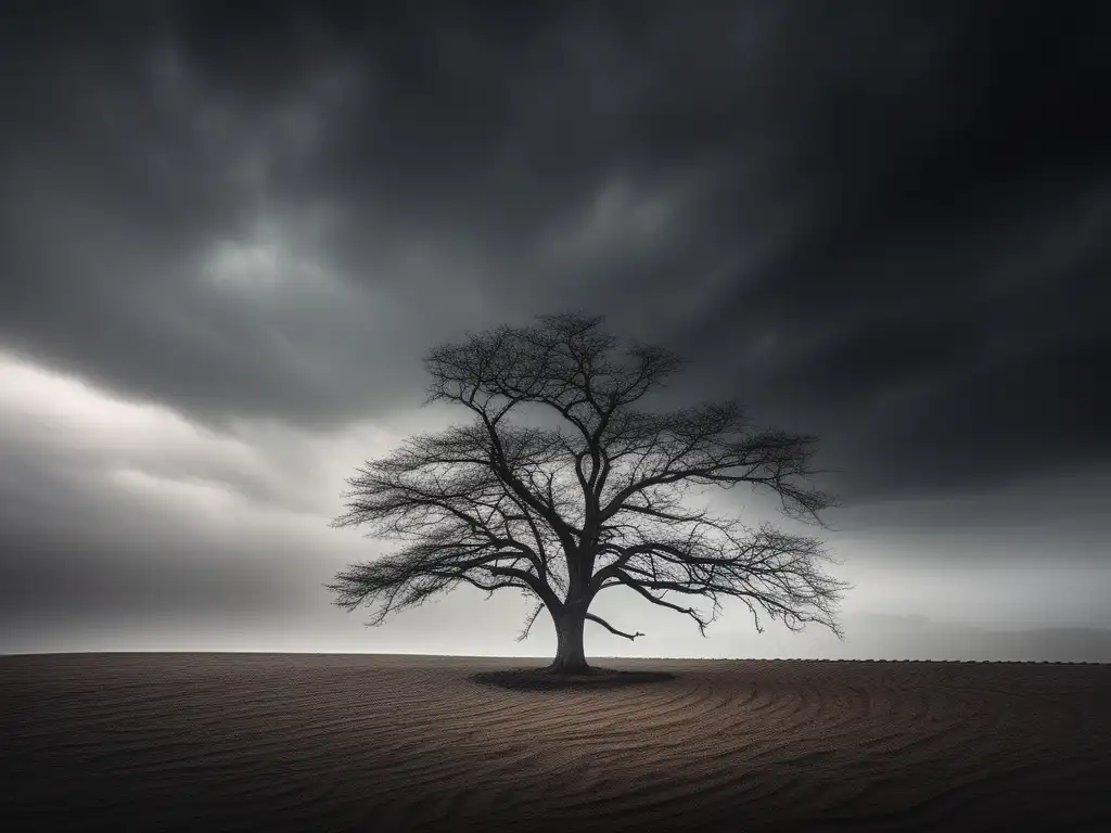 Árbol solitario muestra la importancia de la resiliencia en crisis