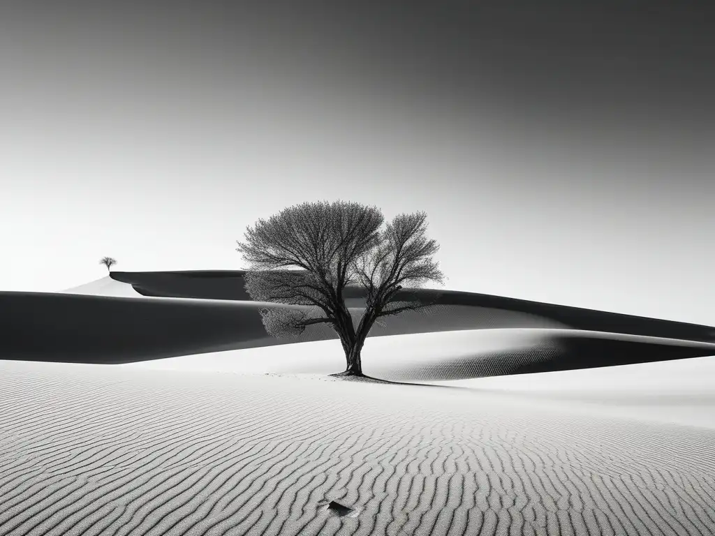 Importancia de la resiliencia en crisis: árbol solitario en desierto