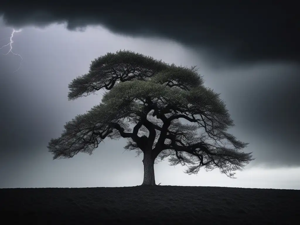 Árbol solitario simboliza resiliencia en ambiente laboral