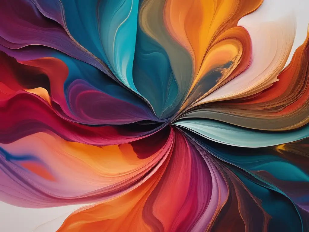 Importancia de habilidades blandas en arte y cultura: imagen abstracta con colores vibrantes y formas fluidas