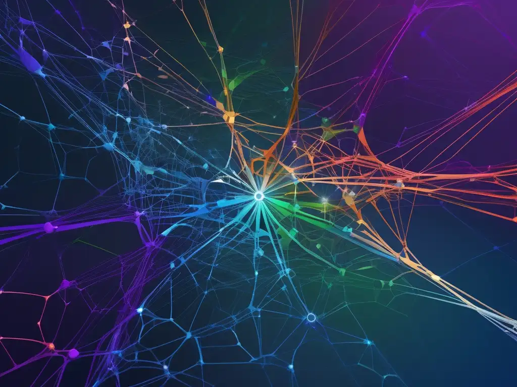 Neurociencia resolución conflictos efectiva: Tangled web of colorful neural pathways