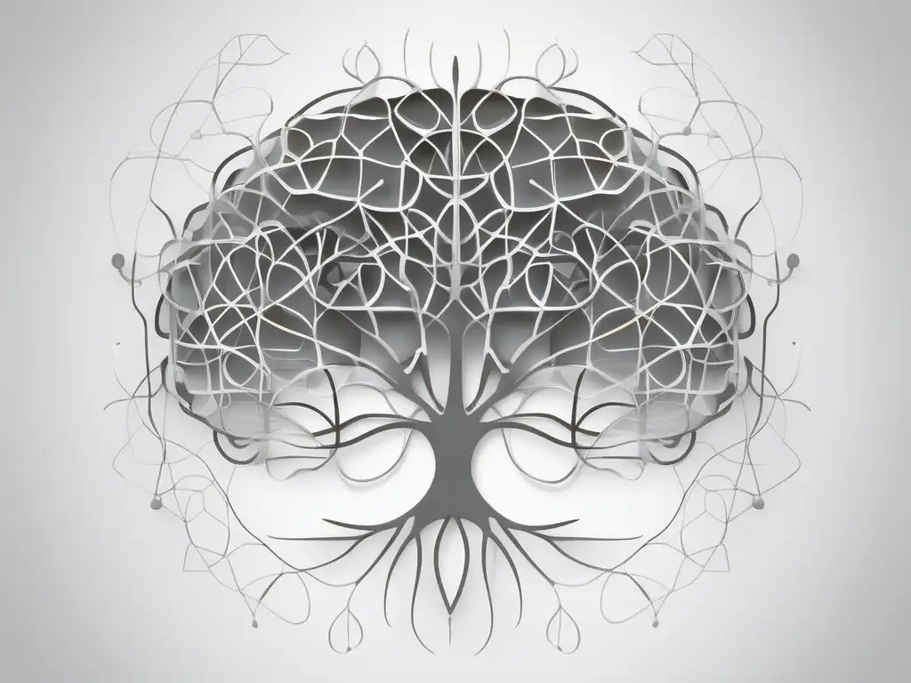 Neurociencia de decisiones éticas: cerebro minimalista y abstracto con conexiones intrincadas en gris