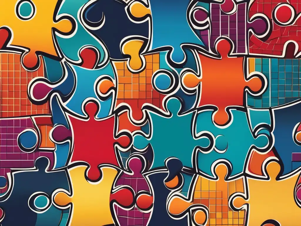 Mejorar comunicación equipos multiculturales: mosaico abstracto vibrante que representa la diversidad y la colaboración multicultural en equipos