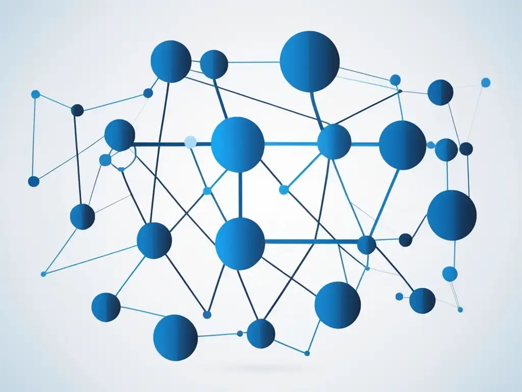 Importancia comunicación efectiva: red de líneas y nodos, símbolo de claridad y eficiencia en el trabajo