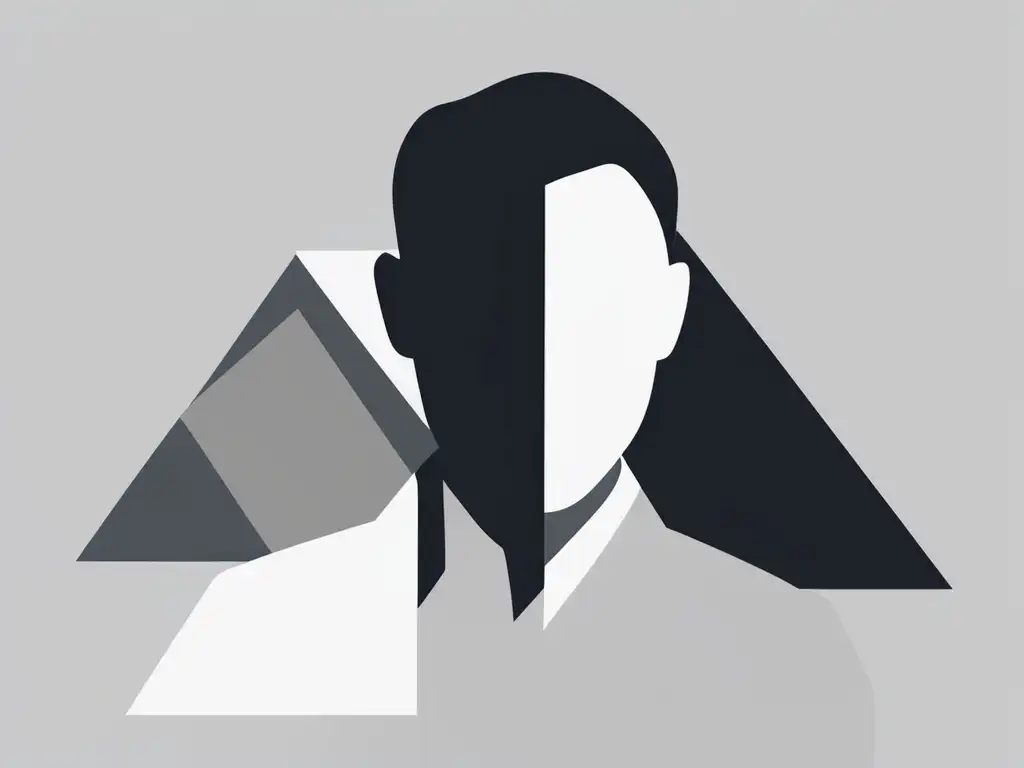 Imagen abstracta minimalista con persona y mensajes, simbolizando el manejo de interrupciones virtuales