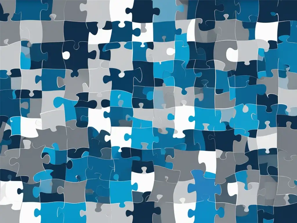 Puzzle azul y gris que representa la importancia de habilidades blandas en el emprendimiento