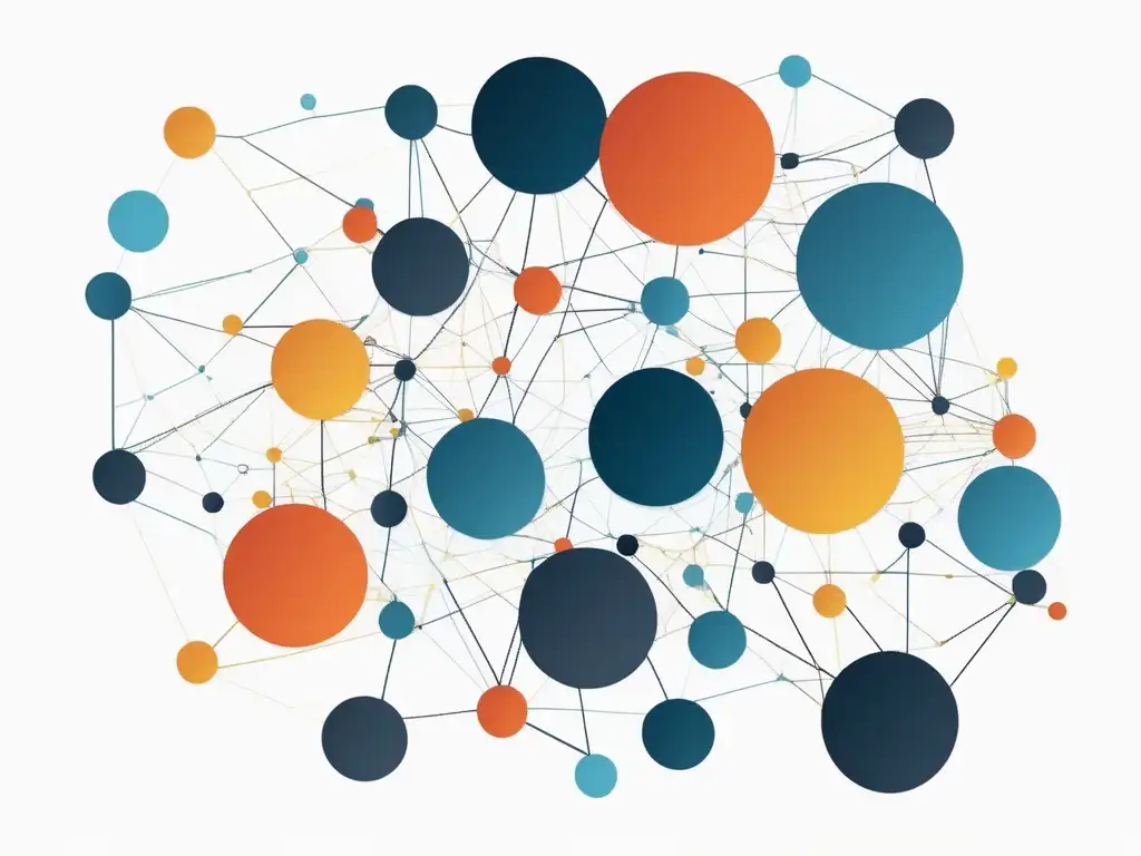 Imagen abstracta de líneas y nodos que simboliza la expansión de la educación online y las barreras de comunicación