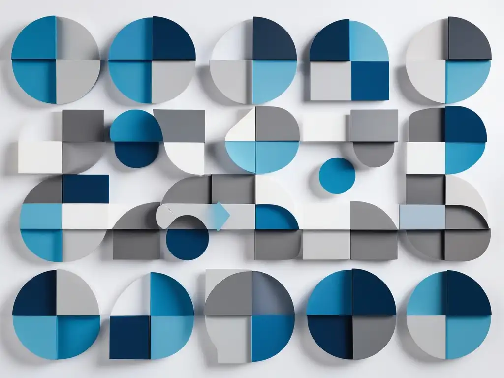 Geometría azul y gris, habilidades blandas para innovación y creatividad