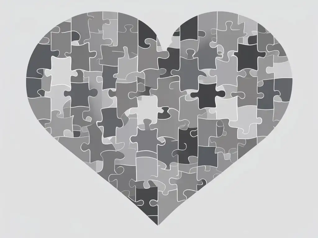 Importancia habilidades blandas RSC: corazón de puzzle simbolizando diversidad y complejidad, empatía y responsabilidad social