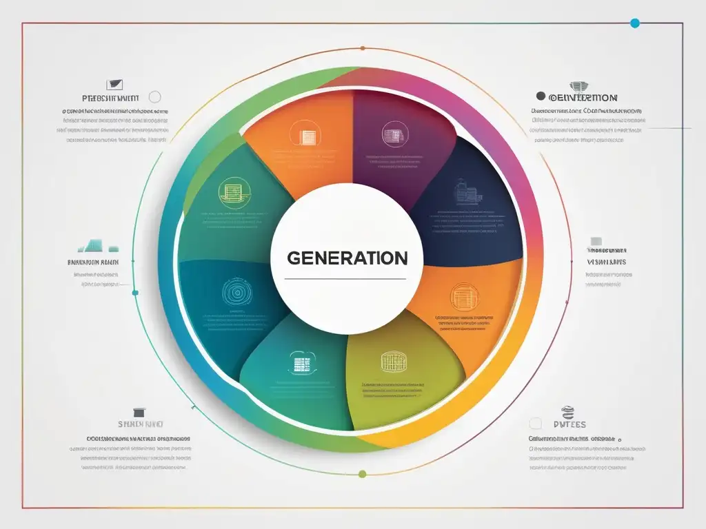 Habilidades blandas para líderes multigeneracionales: Venn diagrama generacional con diversidad, colaboración y estructura