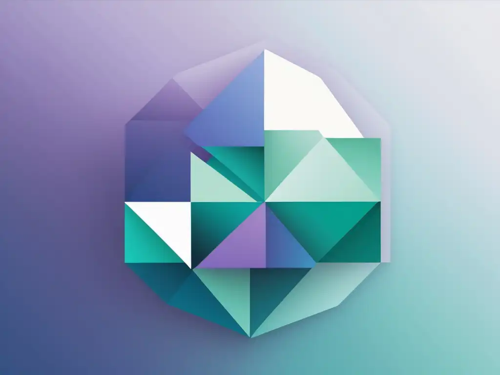 Habilidades clave para devs: formas geométricas minimalistas, colores vibrantes, líneas limpias, trabajo en equipo