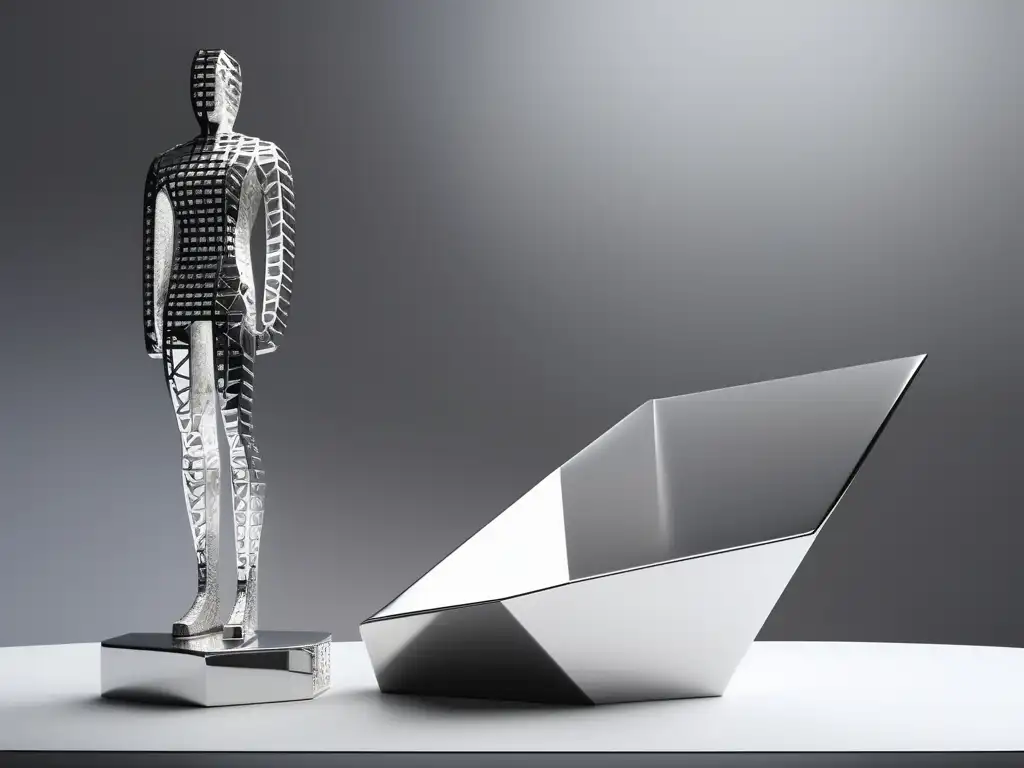 Escultura plateada simboliza la integridad en la cultura organizacional Importancia de la integridad en la cultura organizacional