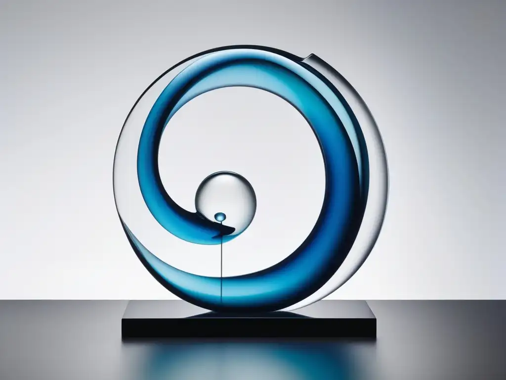 Escultura de vidrio translúcido elegante y minimalista Escultura de vidrio transparente que simboliza la importancia de la integridad y confianza