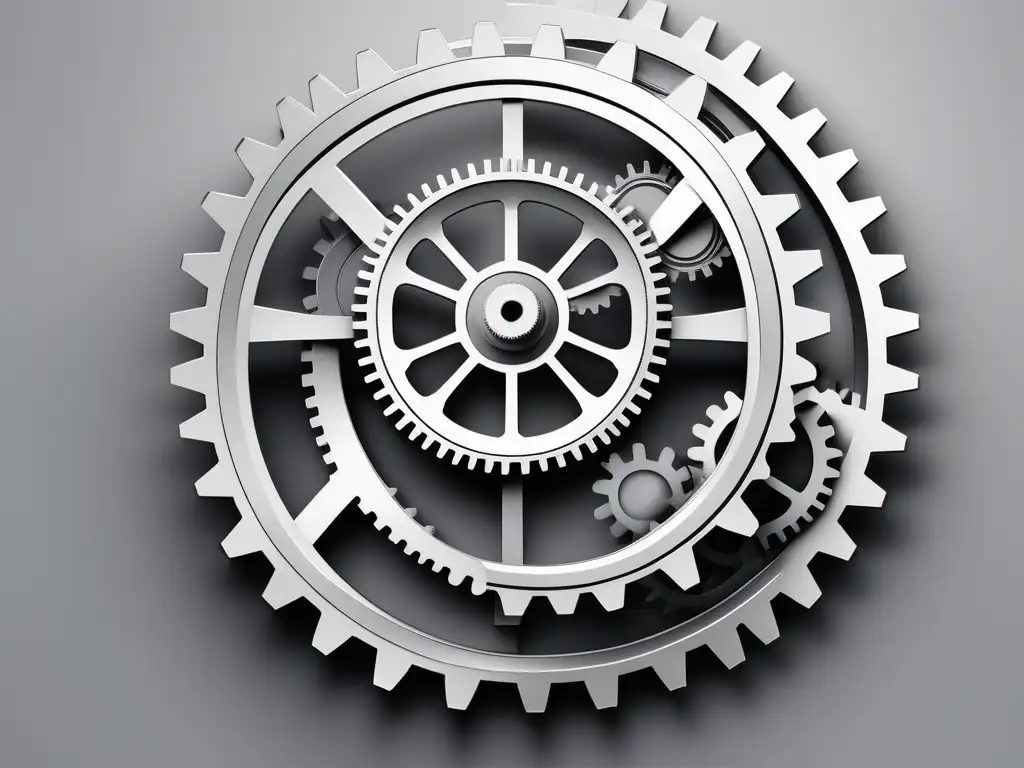 Importancia de habilidades blandas en ética laboral: Gears and cogs symbolize interconnectedness, complexity, and impact on work ethics