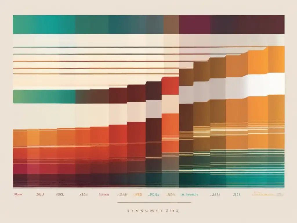 Evolución habilidades blandas tiempo: imagen abstracta minimalista, colores vibrantes representan pasado, presente y futuro