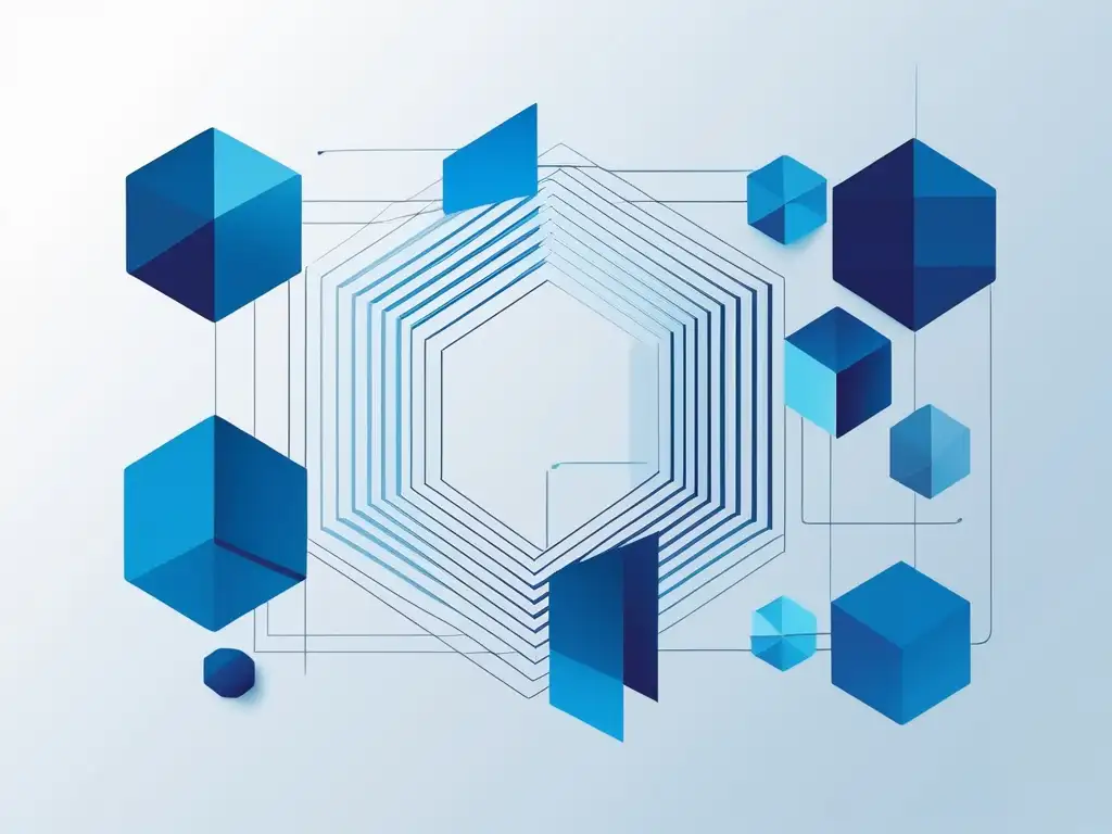 Importancia habilidades blandas era digital - Formas geométricas azules en movimiento simbolizando crecimiento y aprendizaje continuo