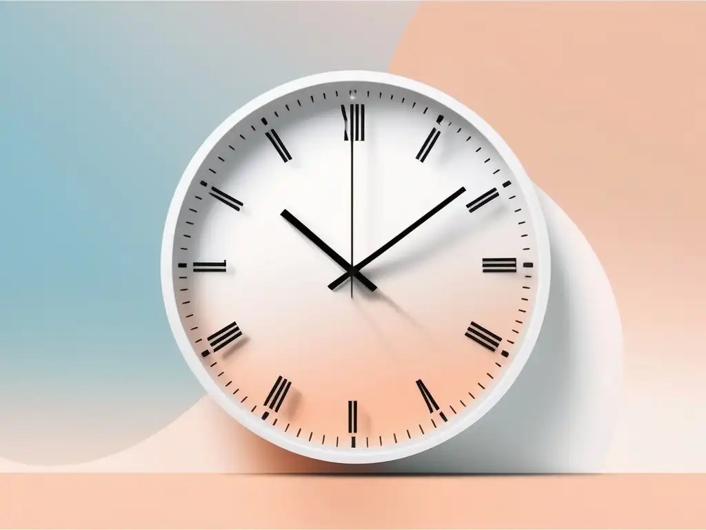 Reloj blanco minimalista simbolizando la gestión del tiempo en educación superior