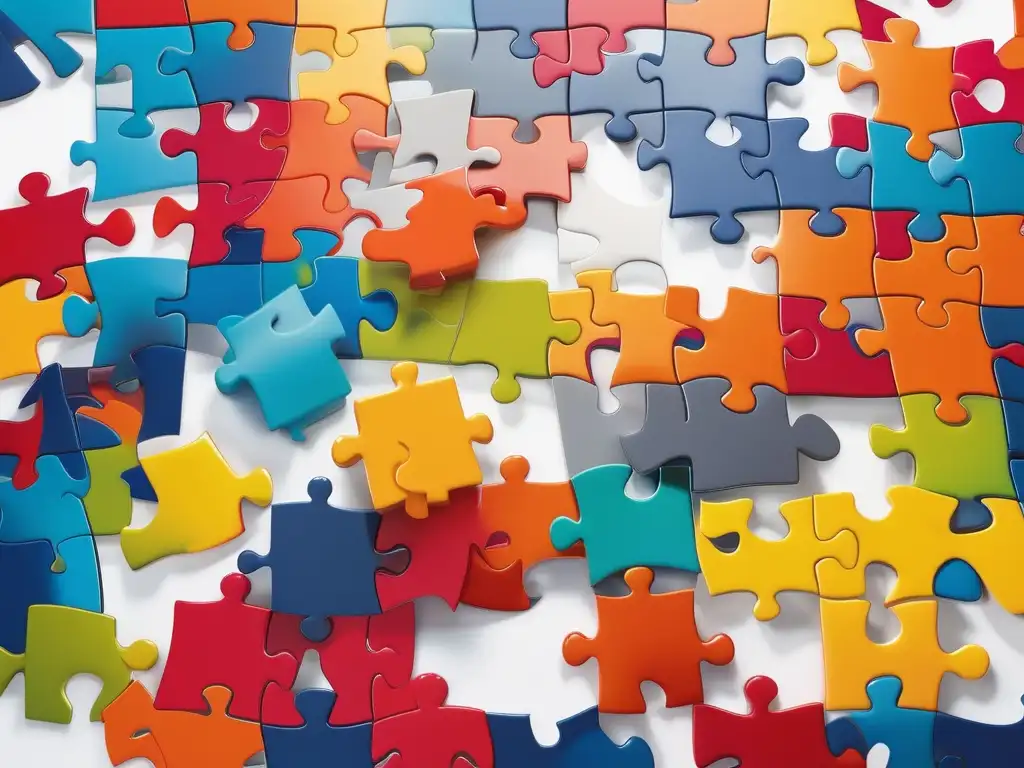 Importancia persuasión en publicidad entretenimiento: Puzzle vibrante con habilidades blandas