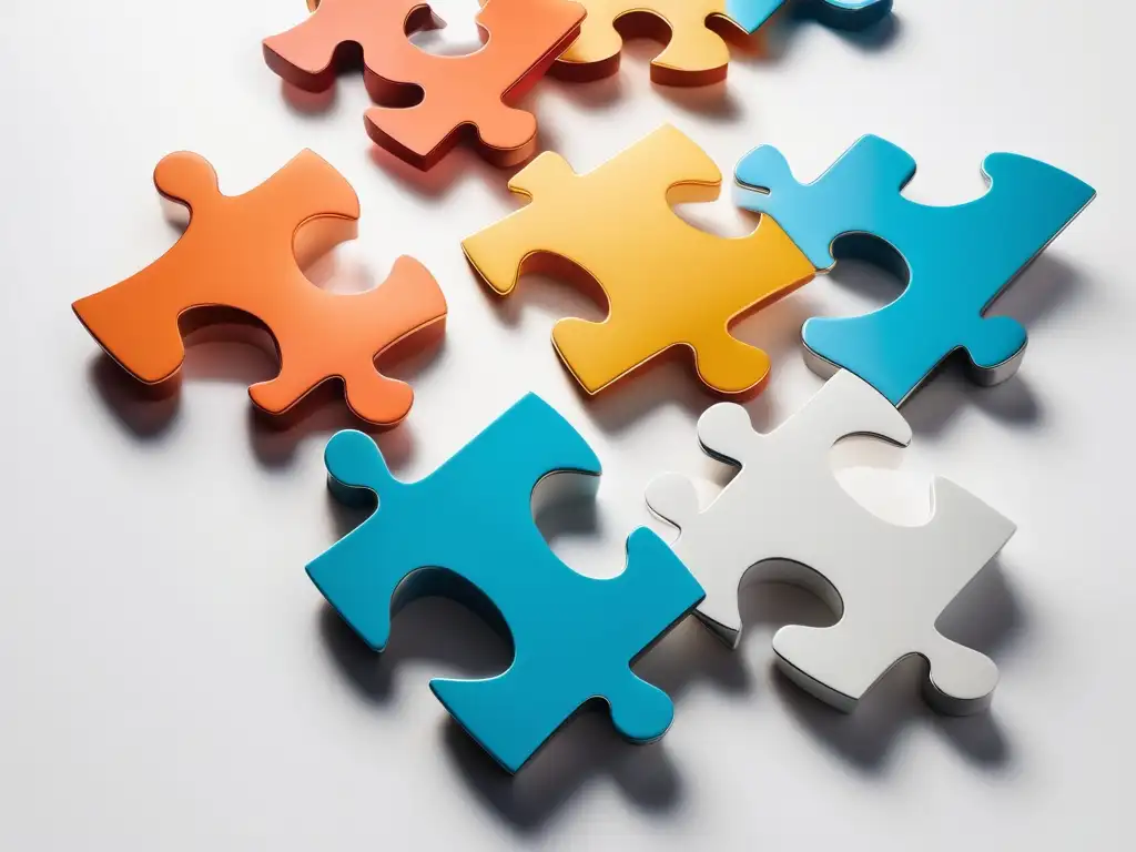 Habilidades blandas: la clave del éxito en liderazgo Puzzle pieces interconectados representando habilidades blandas en liderazgo