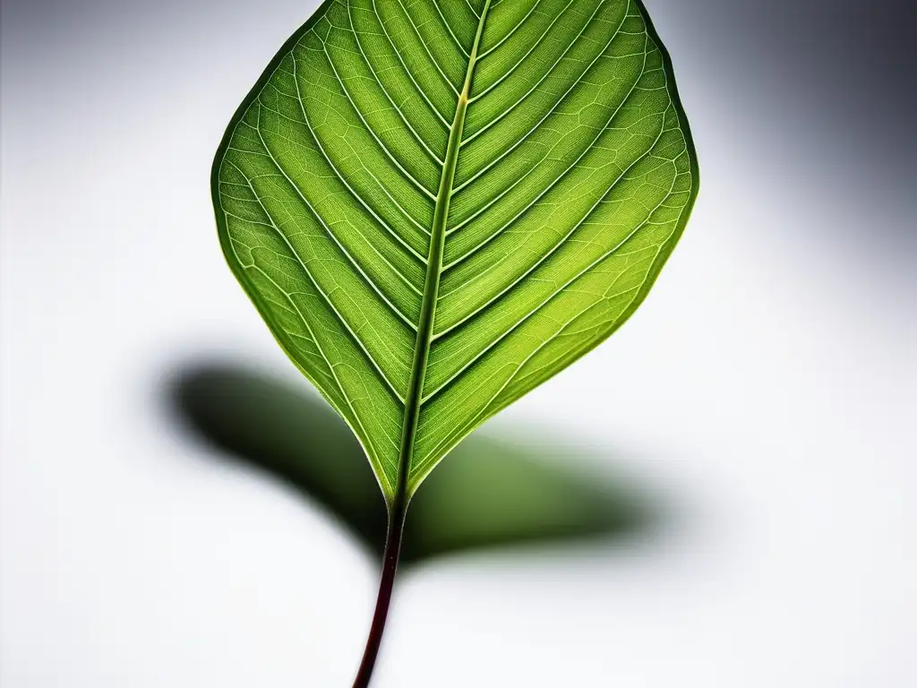 Una hoja verde flotando en el aire, simbolizando la importancia de las habilidades de persuasión ambiental