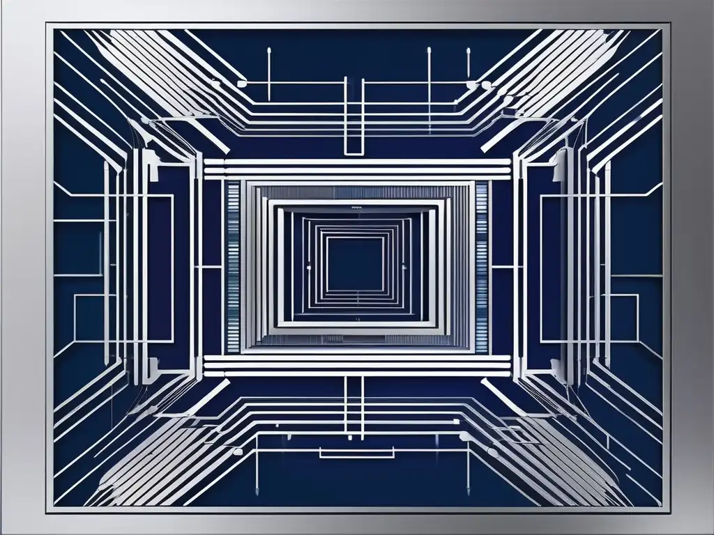 Habilidades blandas para adaptabilidad tecnológica: imagen abstracta de circuitos interconectados en tonos azules y plateados, simbolizando complejidad y sofisticación