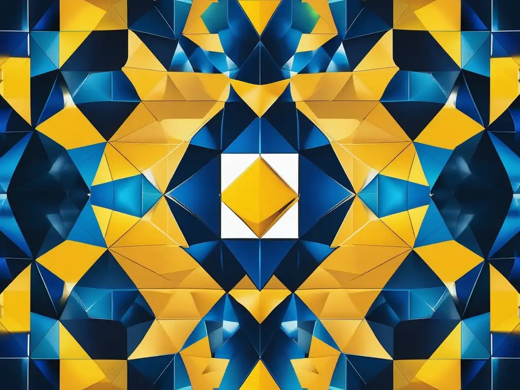 Imagen abstracta de 8k con formas geométricas en azul y amarillo