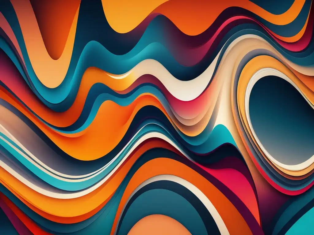 Imagen abstracta con colores vibrantes y formas fluidas que simboliza habilidades blandas para artistas persuasivos