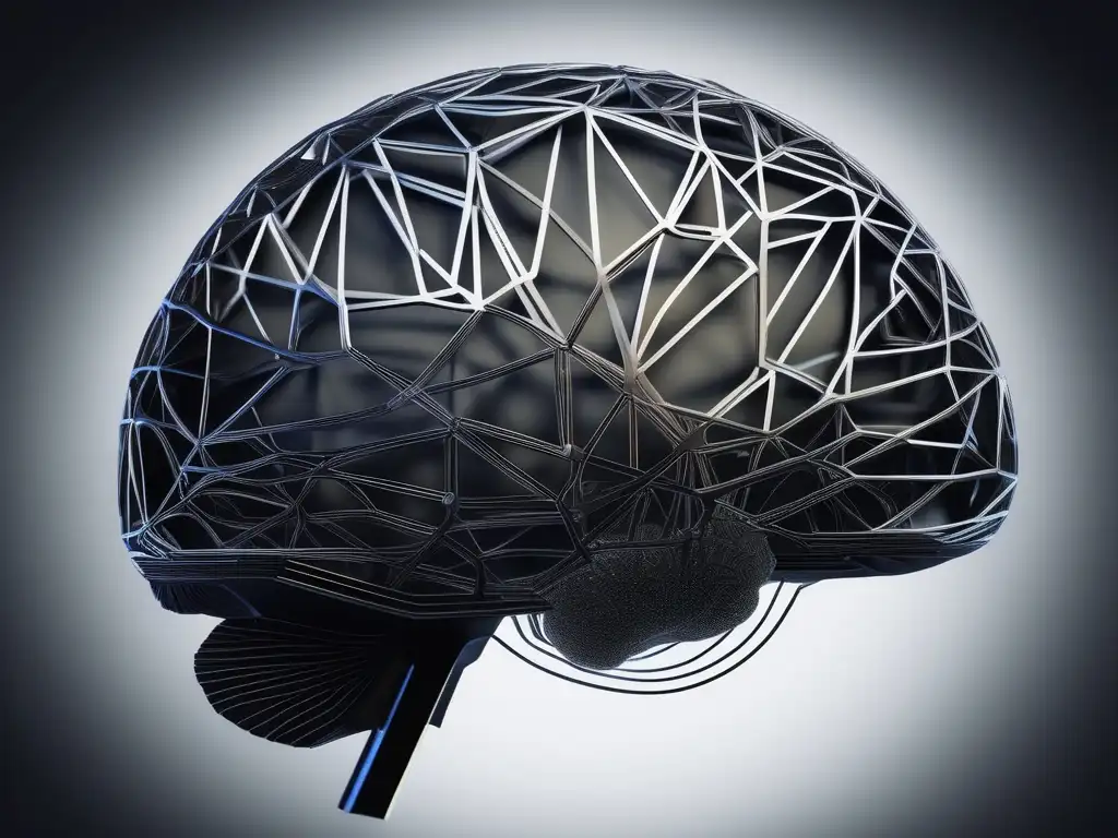 Imagen 8k del cerebro humano en un diseño minimalista, resaltando la complejidad y elegancia de su estructura