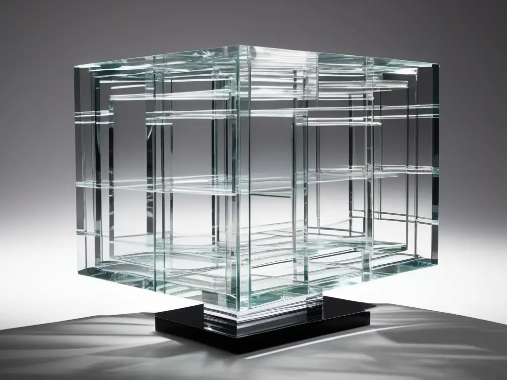 Escultura de vidrio transparente simbolizando comunicación y confianza Escultura de vidrio transparente simbolizando la importancia de la integridad en la cultura organizacional