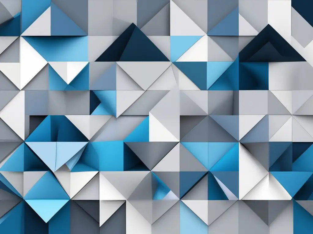 Geometría azul y gris interconectada Imagen abstracta de 8k con formas geométricas conectadas en tonos azules y grises