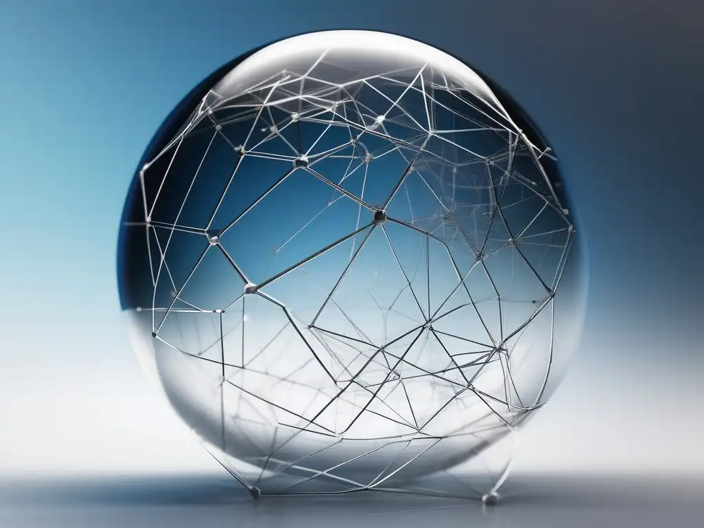 Esfera de vidrio transparente con red ética Imagen: Importancia de la integridad y confianza en decisiones éticas