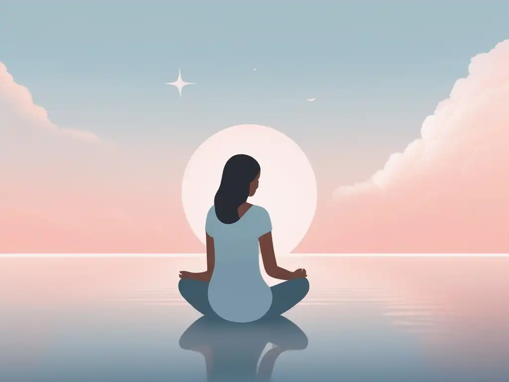 Beneficios del mindfulness en la maternidad: imagen 8k serena y minimalista, madre y bebé conectados, serenidad y calma