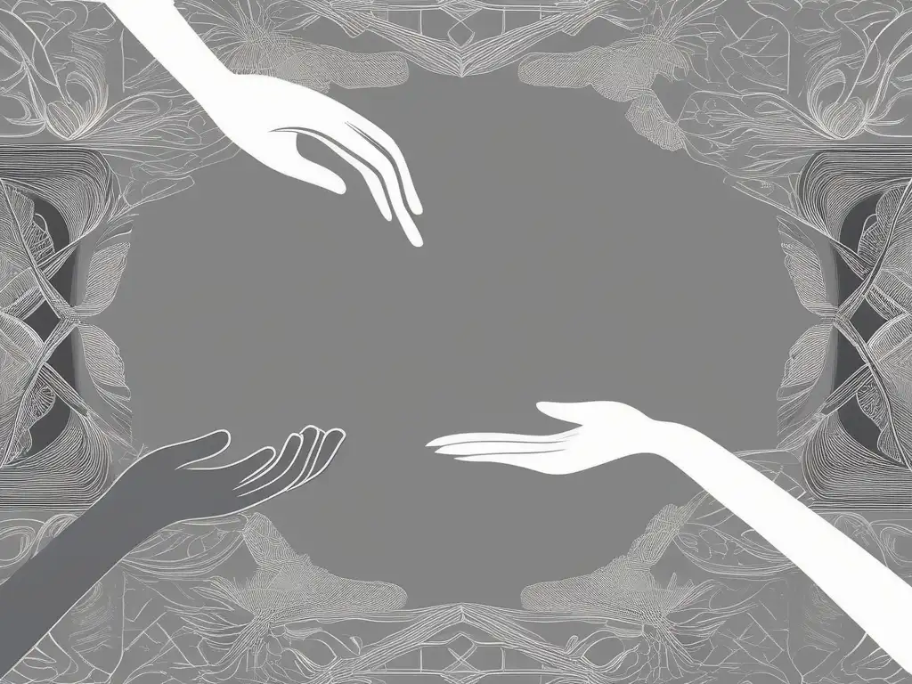 Importancia de la empatía en conflictos: Dos manos abstractas conectadas