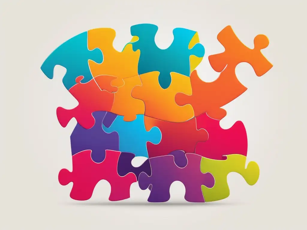 Puzzle emocional interconectado Puzzle abstracto que representa emociones y habilidades blandas para bloggers