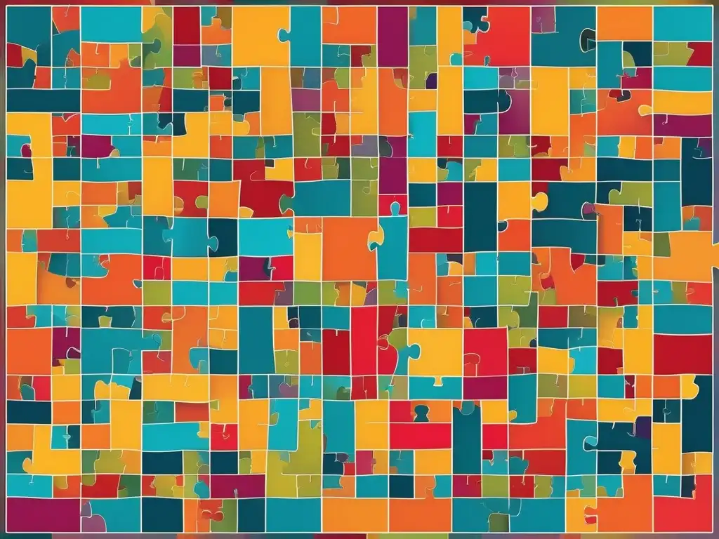 Habilidades de comunicación intercultural: puzzle colorido con símbolos culturales interconectados