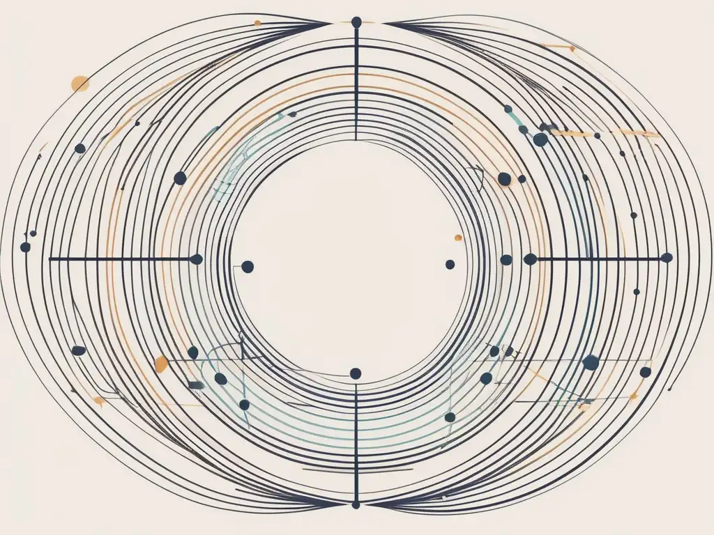 Importancia habilidades blandas futuro trabajo: imagen abstracta minimalista que representa la fluidez y adaptabilidad de las habilidades blandas en el entorno laboral, con colores suaves y formas geométricas interconectadas