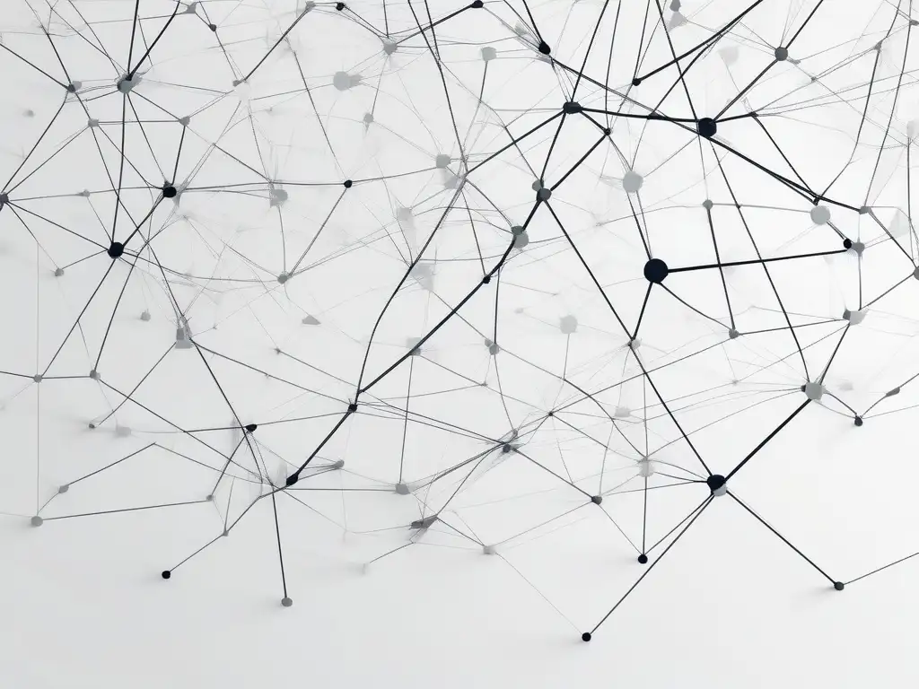 Importancia de habilidades blandas en dilemas éticos: red interconectada de habilidades, colores armónicos y diseño moderno