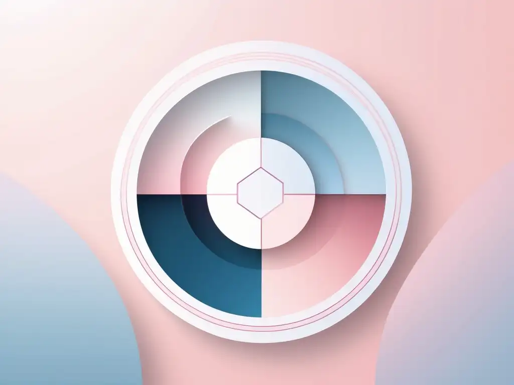 Importancia de la integridad en equipos: imagen 8k de trabajo en equipo con formas geométricas y colores pastel serenos