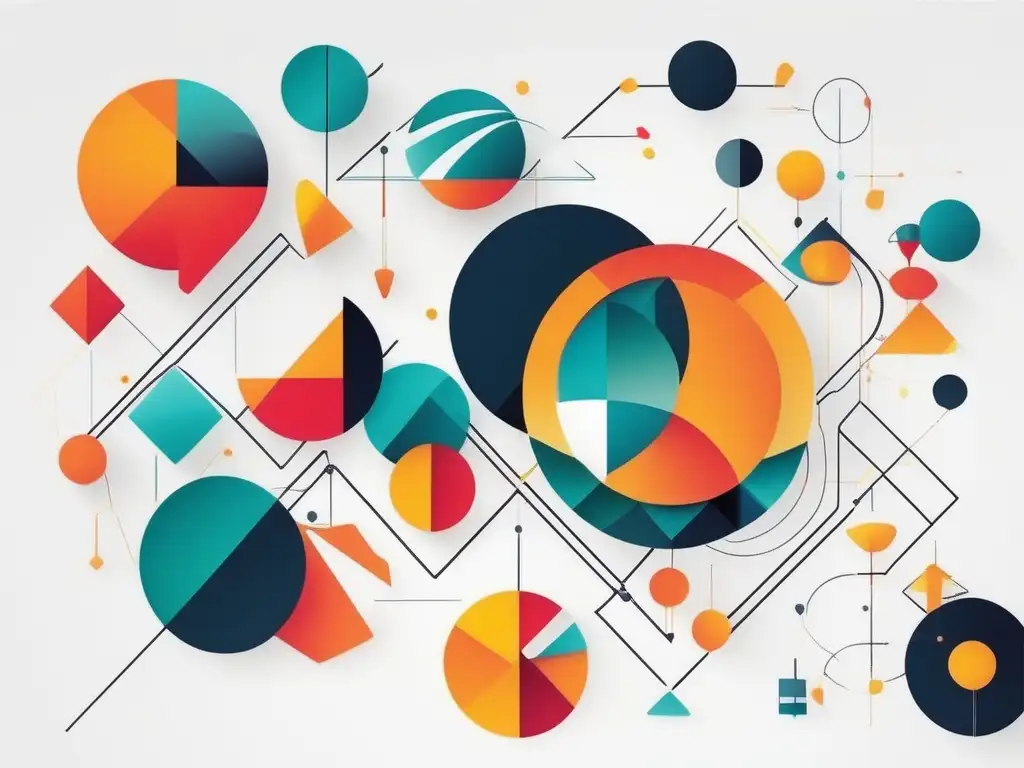 Imagen: Comunicación virtual intercultural, formas geométricas coloridas que representan la diversidad y la conexión entre culturas