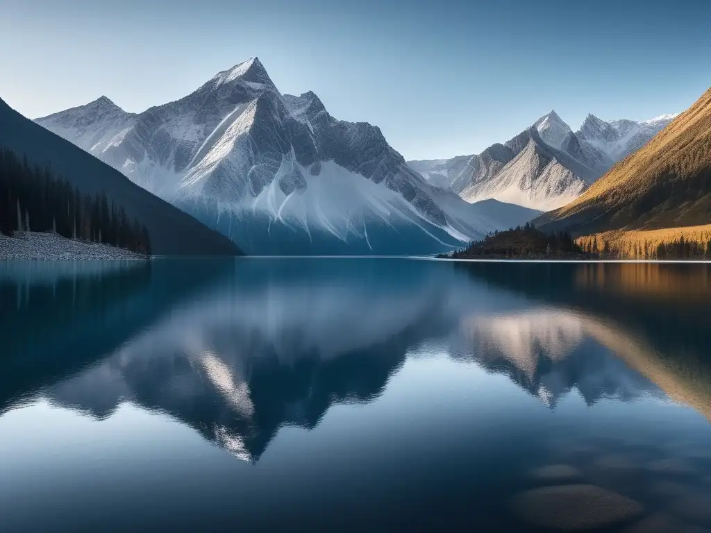 Imagen: Sereno lago rodeado de montañas