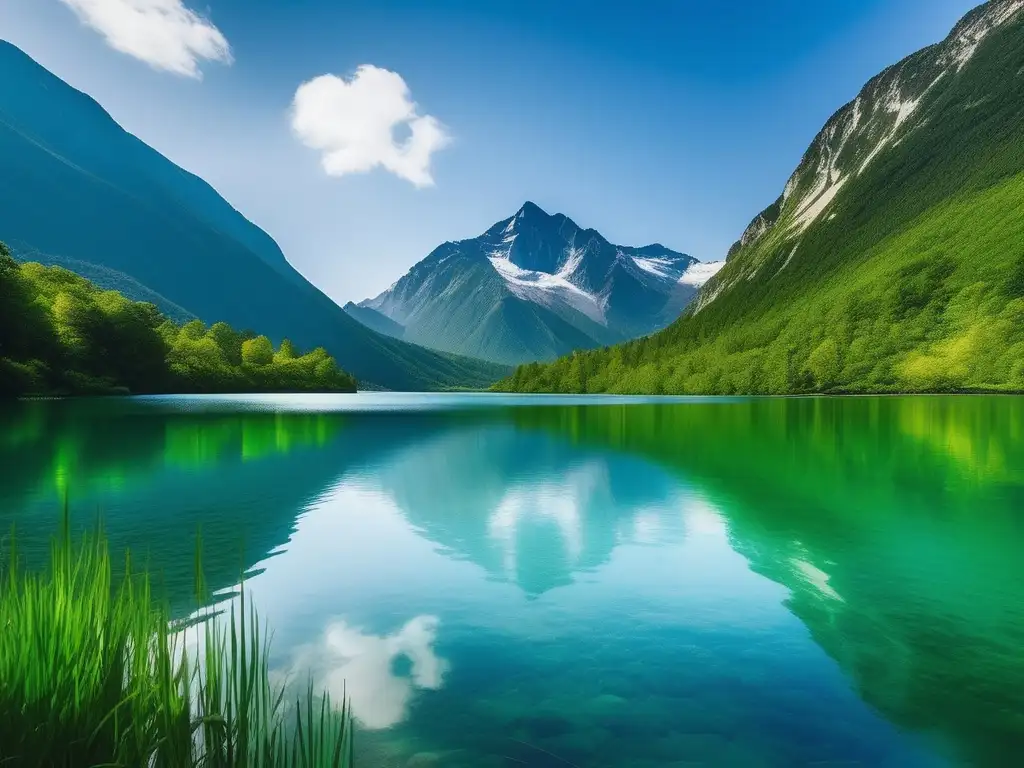 Paisaje sereno con lago, montañas y resiliencia en la educación