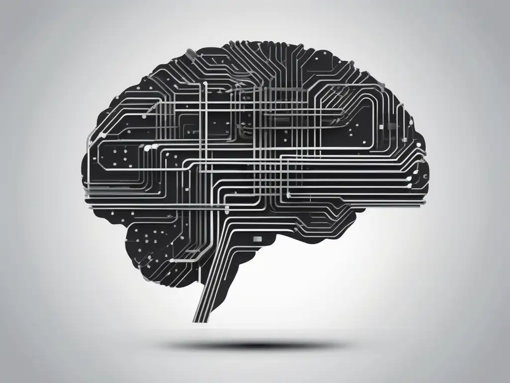 Imagen de un cerebro con cables y circuitos, simbolizando la red de conexiones neurales