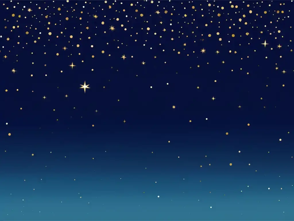 Técnicas de mindfulness para insomnio: Noche estrellada, fondo azul, estrellas brillantes