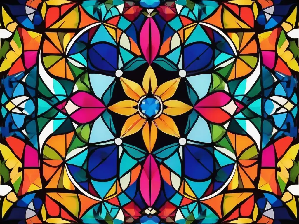 Importancia adaptabilidad en habilidades blandas: imagen abstracta de patrón kaleidoscopio con formas geométricas y colores vibrantes