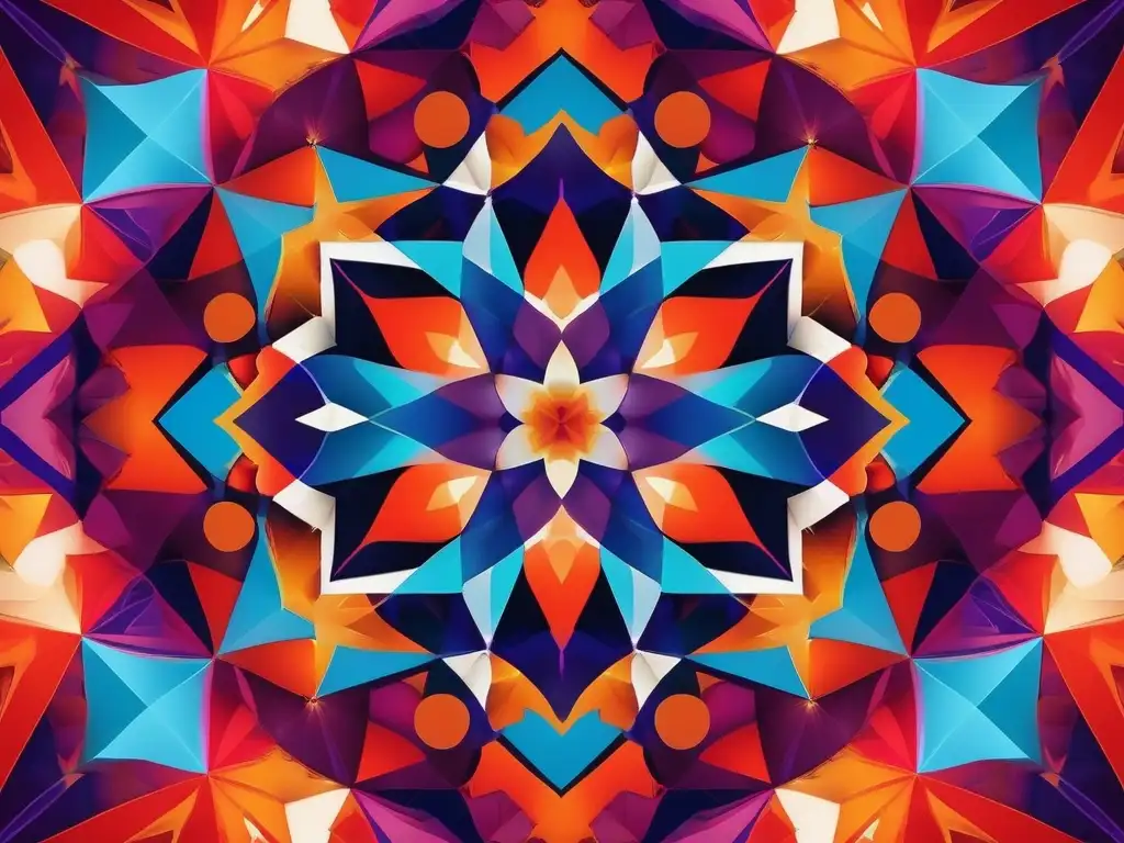 Patrón de kaleidoscopio abstracto y minimalista que representa la importancia de la adaptabilidad en el cuidado personal