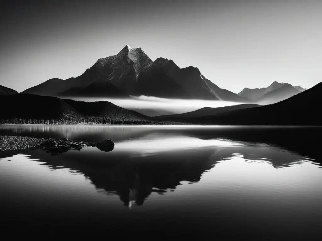 Lago tranquilo rodeado de montañas, resiliencia y estrés