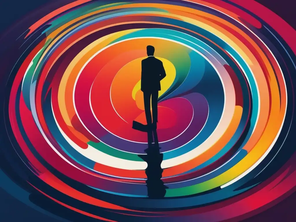 Importancia de la Inteligencia Emocional en la Ética: Persona reflexiva en encrucijada rodeada de colores emocionales