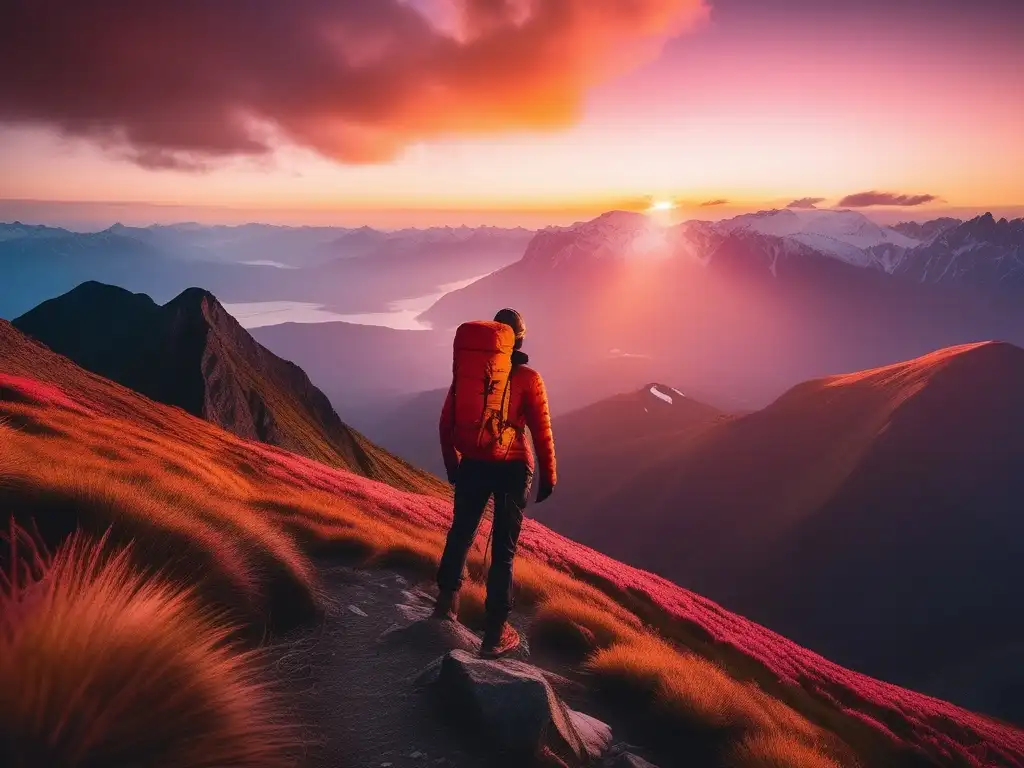 Persona en la montaña, motivación a pesar de desafíos